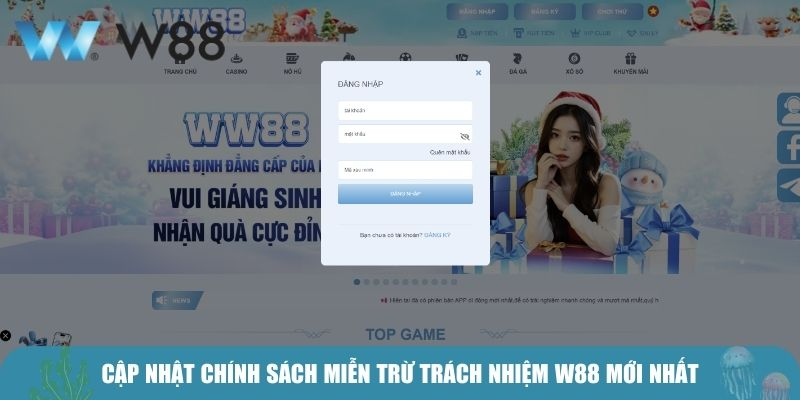 Cập nhật chính sách miễn trừ trách nhiệm W88 mới nhất
