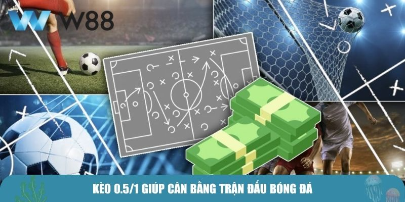 Kèo 0.5/1 giúp cân bằng trận đấu bóng đá