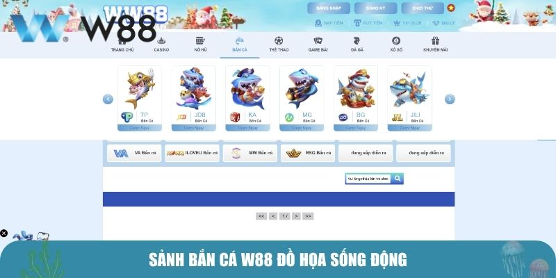Sảnh bắn cá w88 đồ họa sống động